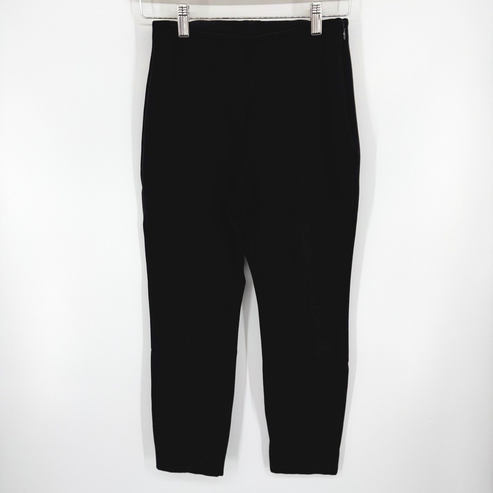 Quince Ultra Stretch Ponte Pintuck Ankle Pants Women M Black Comfort Office NEW